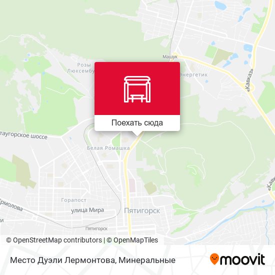 Карта Место Дуэли Лермонтова