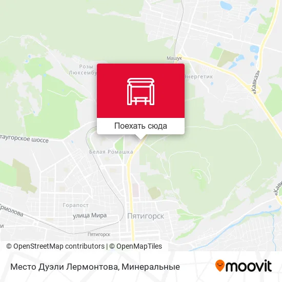 Карта Место Дуэли Лермонтова