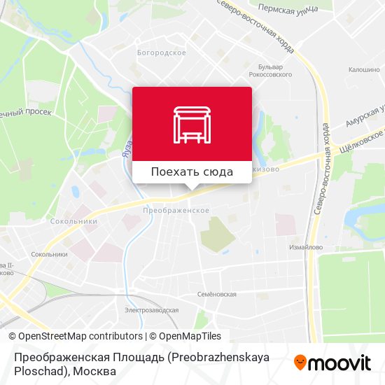 Карта Преображенская Площадь (Preobrazhenskaya Ploschad)