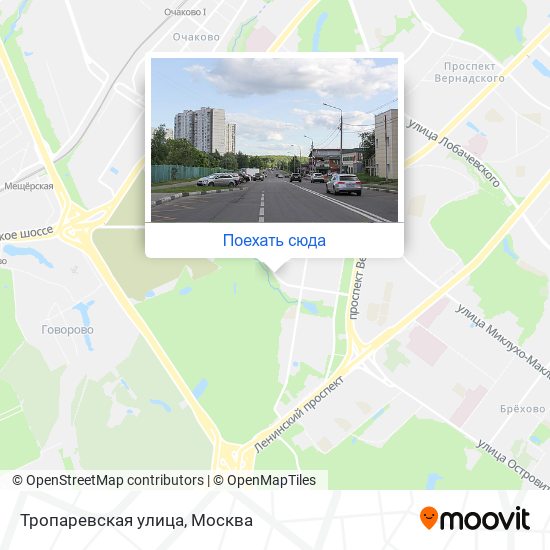 Карта Тропаревская улица