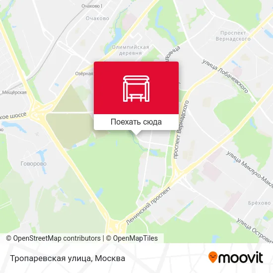 Карта Тропаревская улица