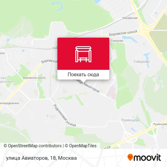 Карта улица Авиаторов, 18