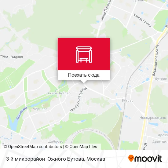 Карта 3-й микрорайон Южного Бутова
