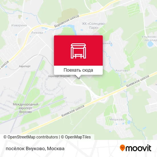 Карта посёлок Внуково