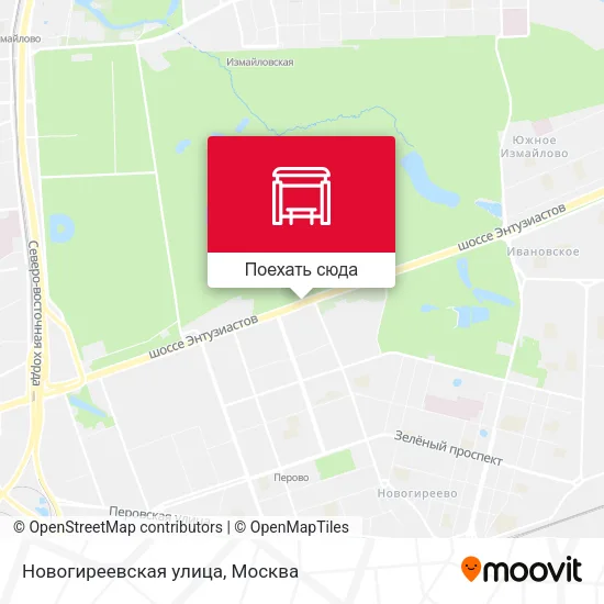 Карта Новогиреевская улица