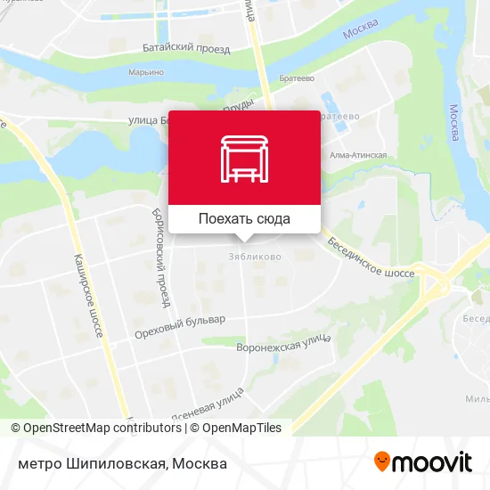 Карта метро Шипиловская