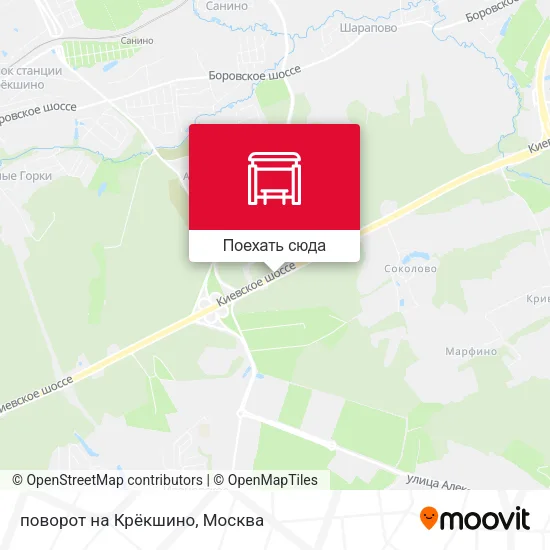 Карта поворот на Крёкшино