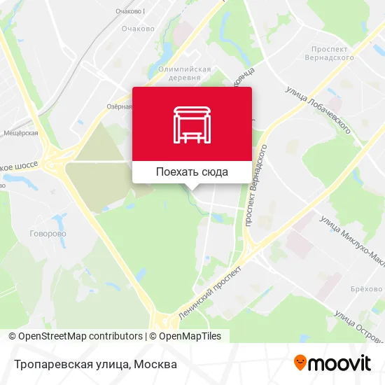 Карта Тропаревская улица