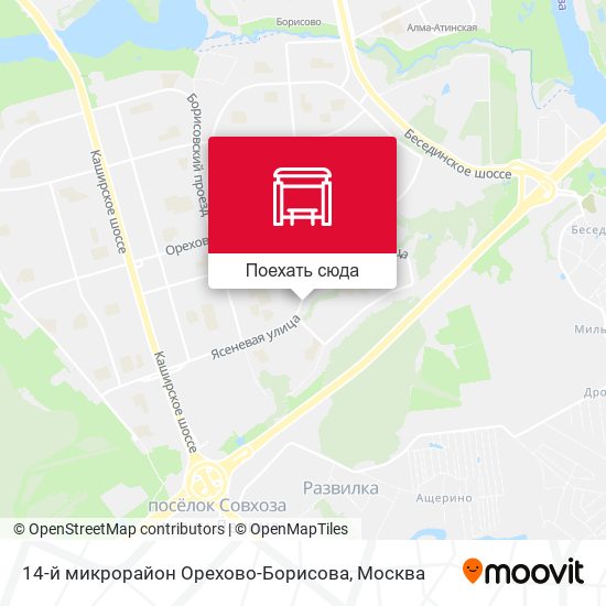 Карта 14-й микрорайон Орехово-Борисова