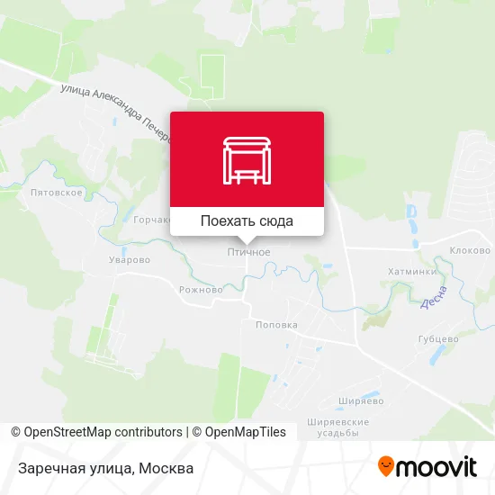 Карта Заречная улица