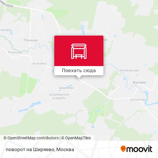 Карта поворот на Ширяево