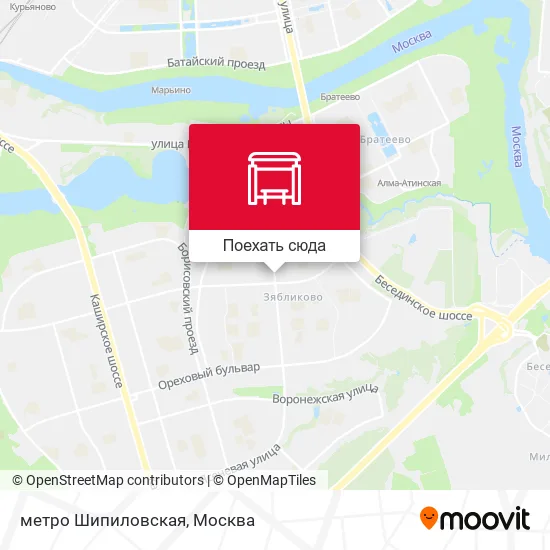 Карта метро Шипиловская