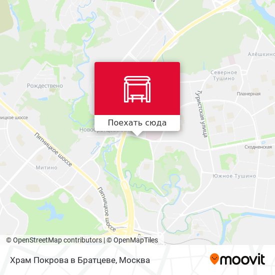 Карта Храм Покрова в Братцеве