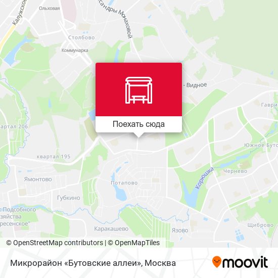 Карта Микрорайон «Бутовские аллеи»