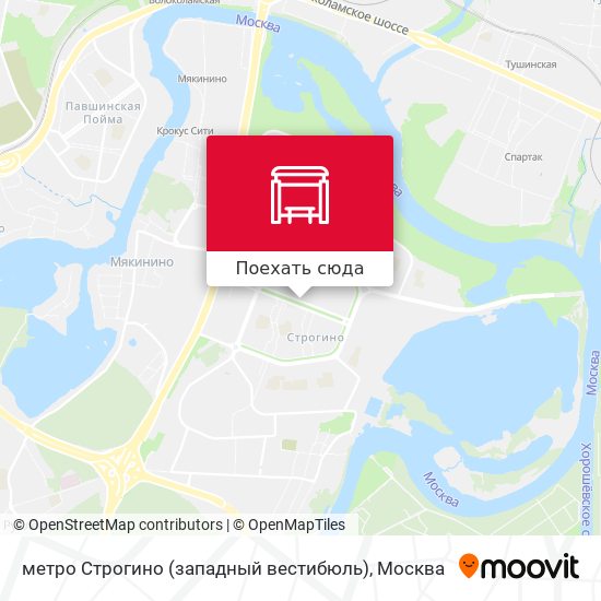 Карта метро Строгино (западный вестибюль)