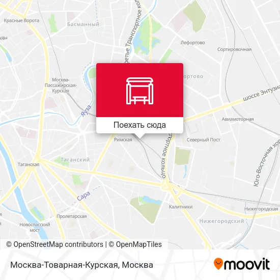 Карта Москва-Товарная-Курская
