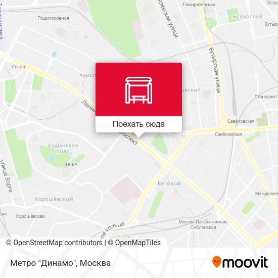 Карта Метро "Динамо"
