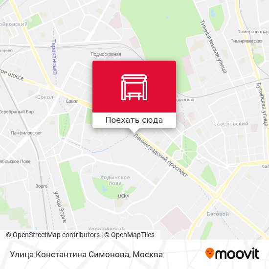 Карта Улица Константина Симонова