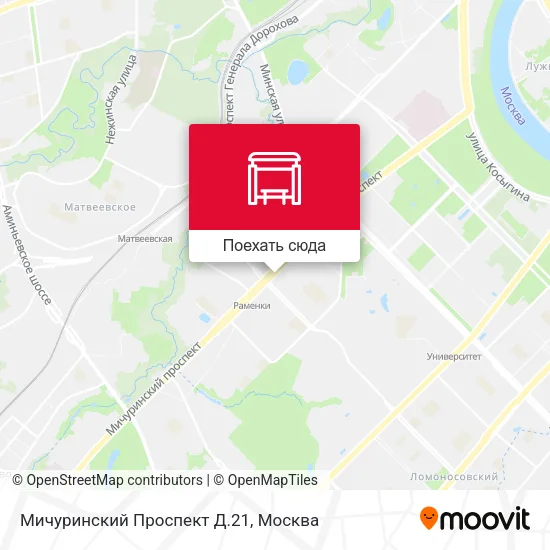 Карта Мичуринский Проспект Д.21