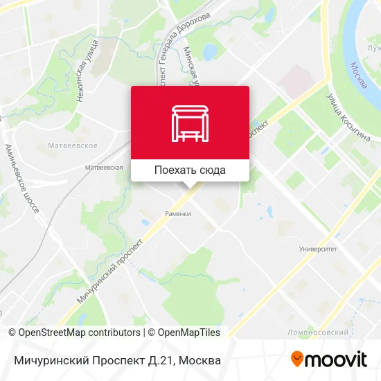 Карта Мичуринский Проспект Д.21