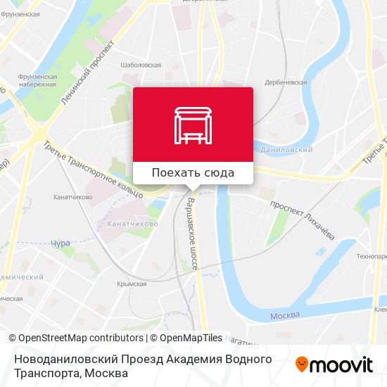 Карта Новоданиловский Проезд Академия Водного Транспорта