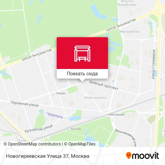 Карта Новогиреевская Улица 37