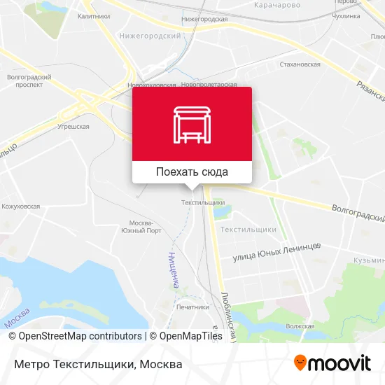 Карта Метро Текстильщики