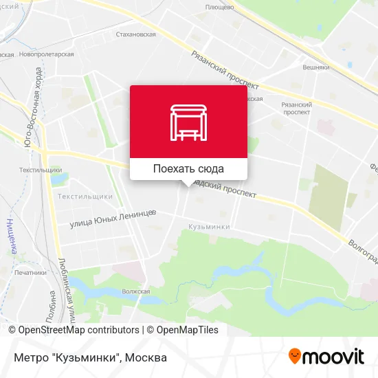 Карта Метро "Кузьминки"