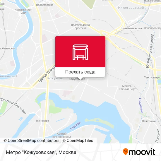 Карта Метро "Кожуховская"