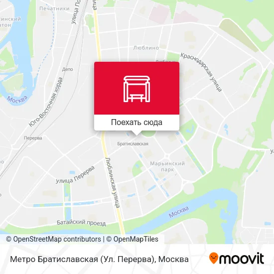 Карта Метро Братиславская (Ул. Перерва)