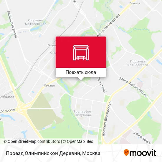Карта Проезд Олимпийской Деревни