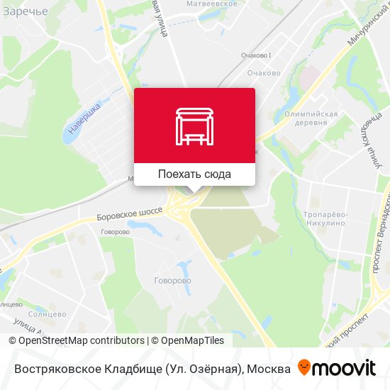 Карта Востряковское Кладбище (Ул. Озёрная)