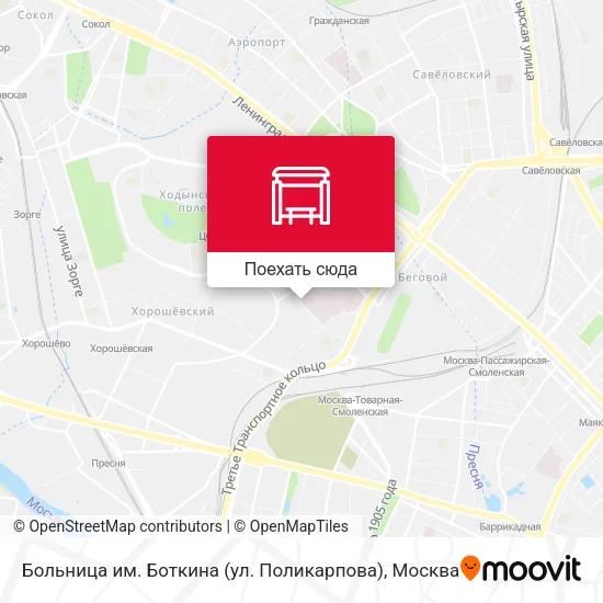 Карта Больница им. Боткина (ул. Поликарпова)