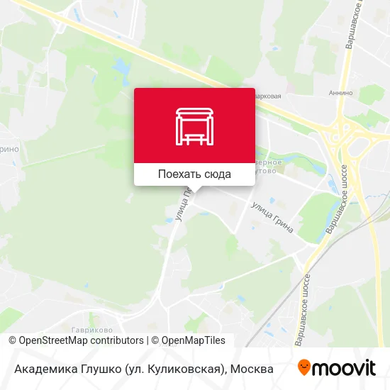 Карта Академика Глушко (ул. Куликовская)