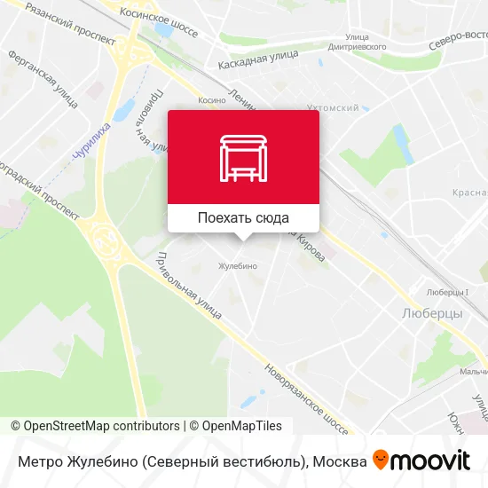 Карта Метро Жулебино (Северный вестибюль)