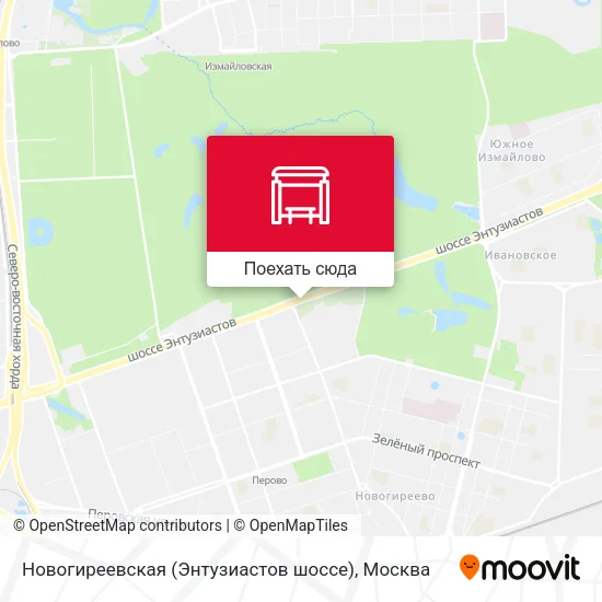 Карта Новогиреевская (Энтузиастов шоссе)