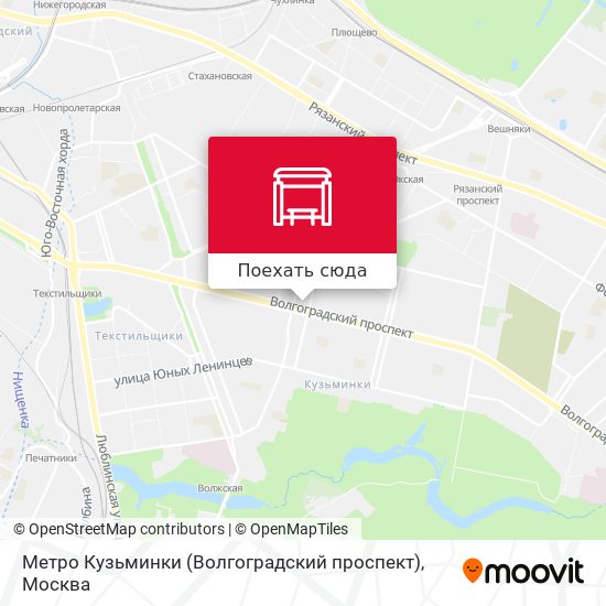 Карта Метро Кузьминки (Волгоградский проспект)