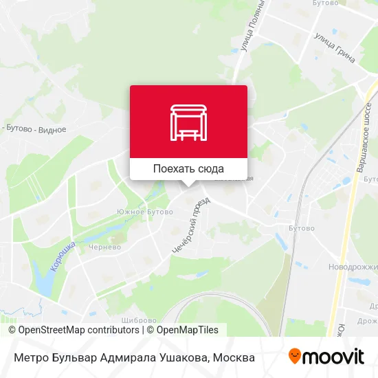 Карта Метро Бульвар Адмирала Ушакова