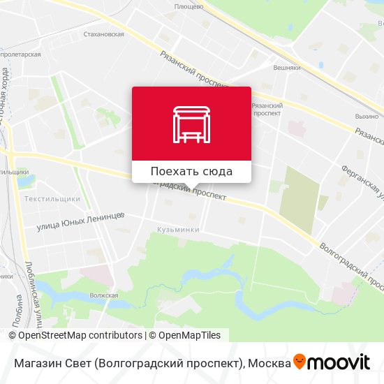 Карта Магазин Свет (Волгоградский проспект)
