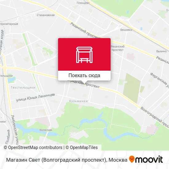 Карта Магазин Свет (Волгоградский проспект)