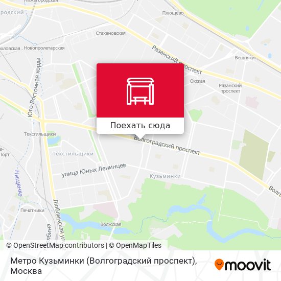 Карта Метро Кузьминки (Волгоградский проспект)