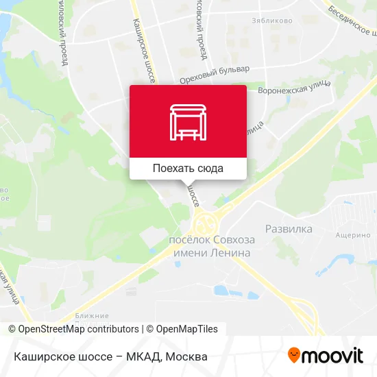 Карта Каширское шоссе – МКАД
