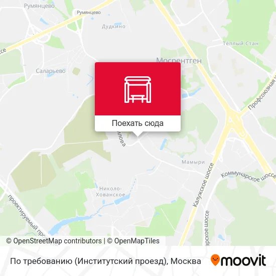 Карта По требованию (Институтский проезд)