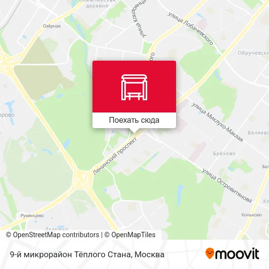 Карта 9-й микрорайон Тёплого Стана