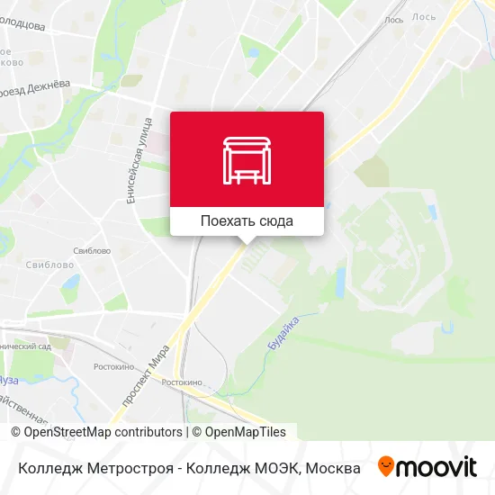Карта Колледж Метростроя - Колледж МОЭК