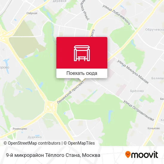 Карта 9-й микрорайон Тёплого Стана