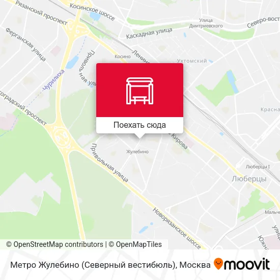 Карта Метро Жулебино (Северный вестибюль)