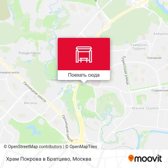 Карта Храм Покрова в Братцево