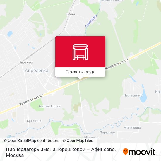 Карта Пионерлагерь имени Терешковой – Афинеево