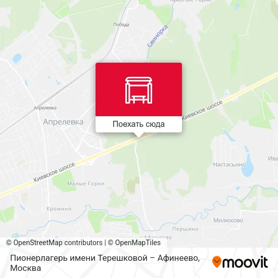 Карта Пионерлагерь имени Терешковой – Афинеево